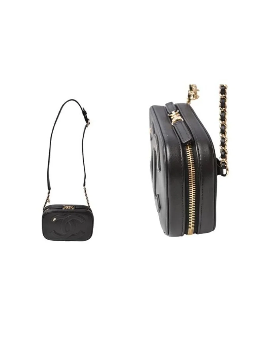 Chanel Belt Bag Chain Pouch Waist Black Gold Hardware